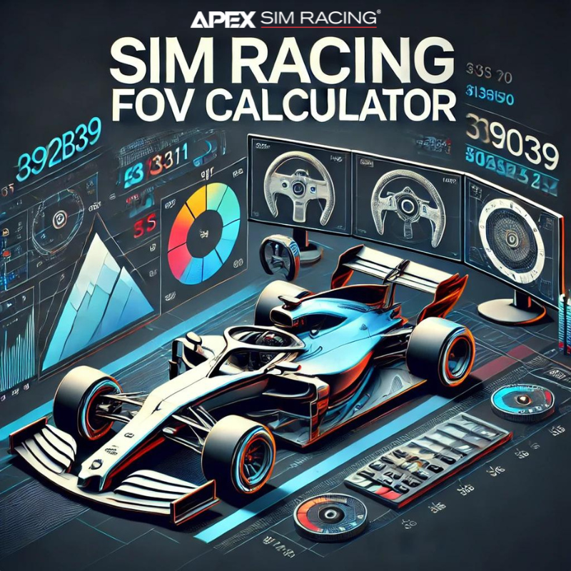 Apex Sim Racing - Sim Racing FOV Calculator Image with f1 car and triple monitors