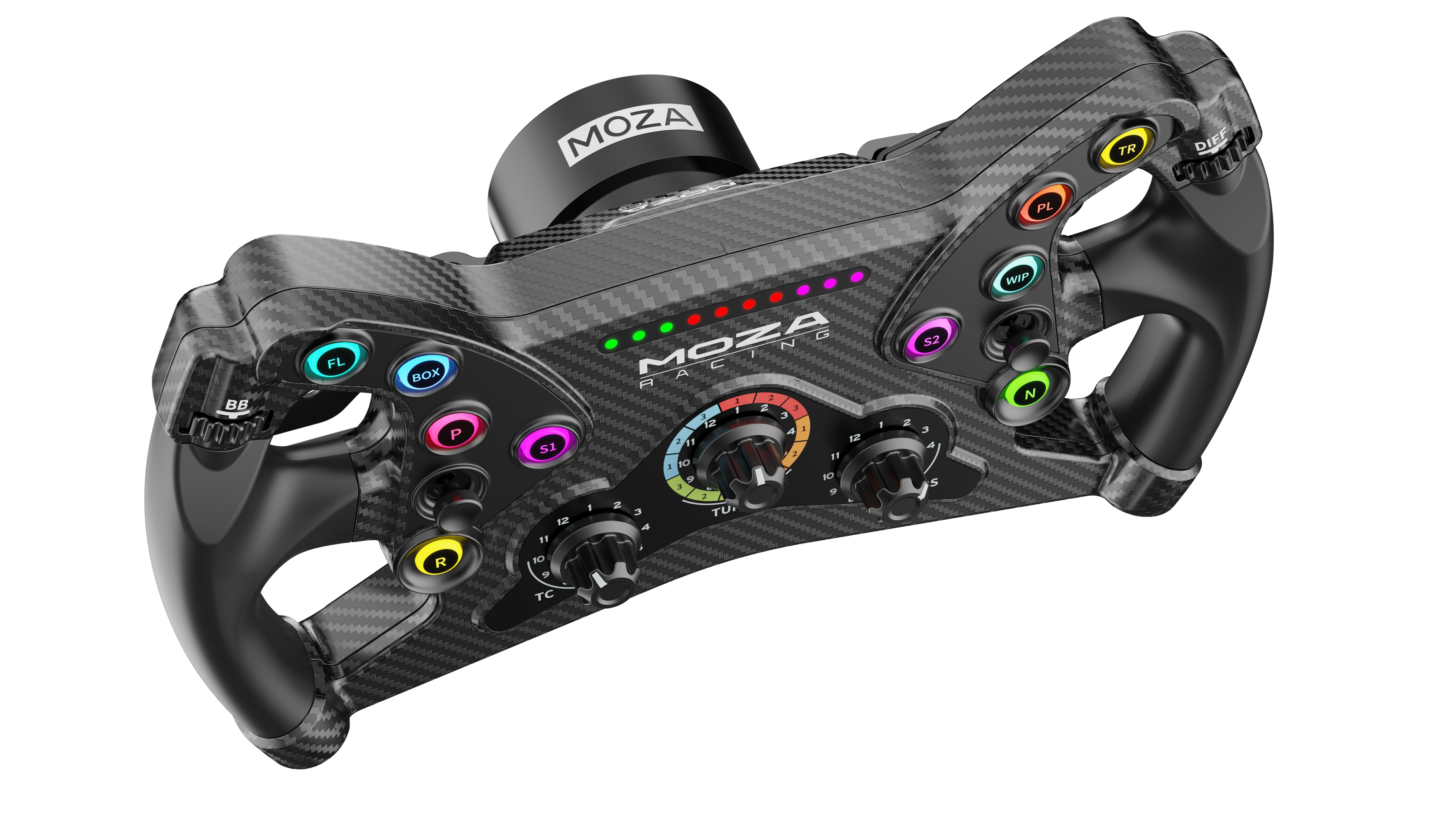 Moza Racing Sim racing steering wheel. Ks wheel Top View - Apex Sim Racing