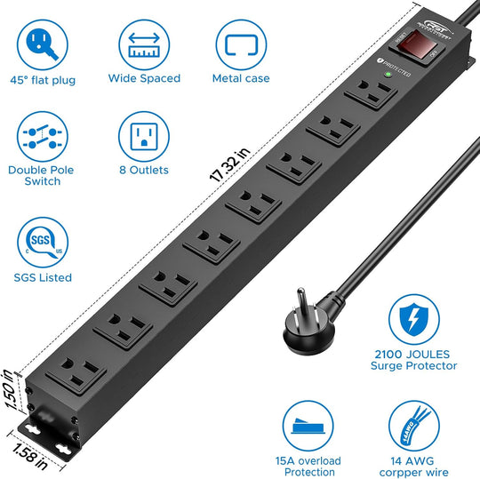 Regleta de alimentación montada en plataforma de 6 salidas - Accesorios Sim Racing