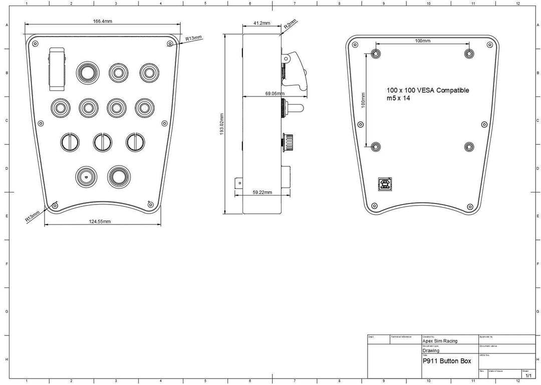 Apex P911 Button Box - Apex Sim Racing - Sim Racing Products