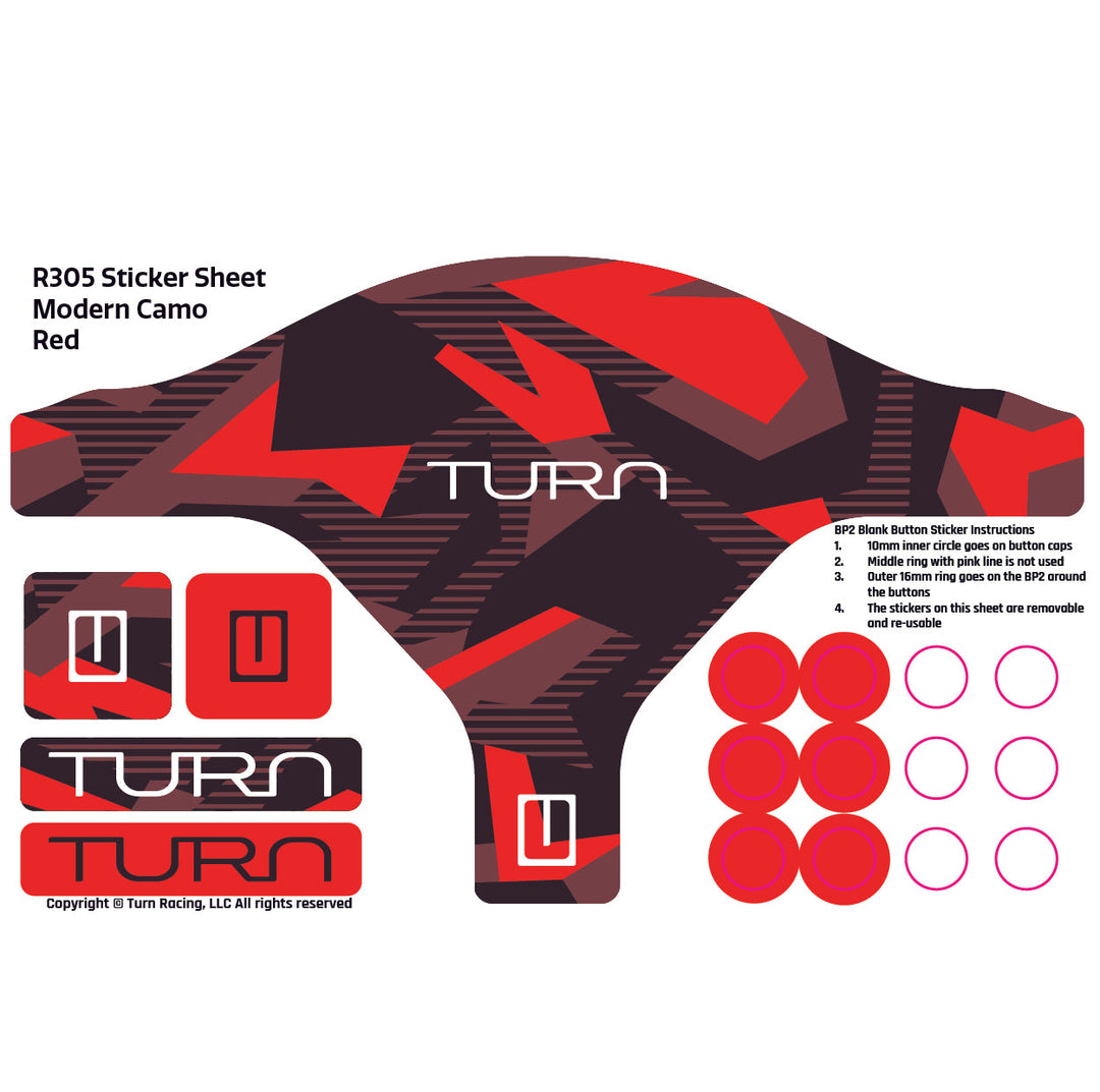 Turn Racing R305 Sticker Sheets