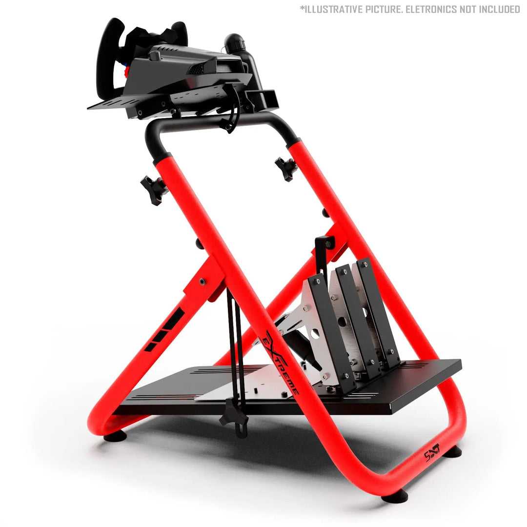 Sim Racing Wheel Stand - Extreme Sim Racing SXT V2 Red Side View